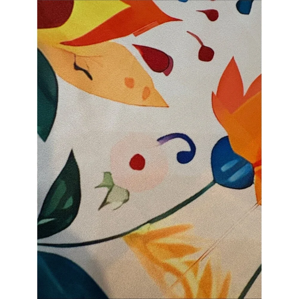 Bright Floral Print Tablecloth